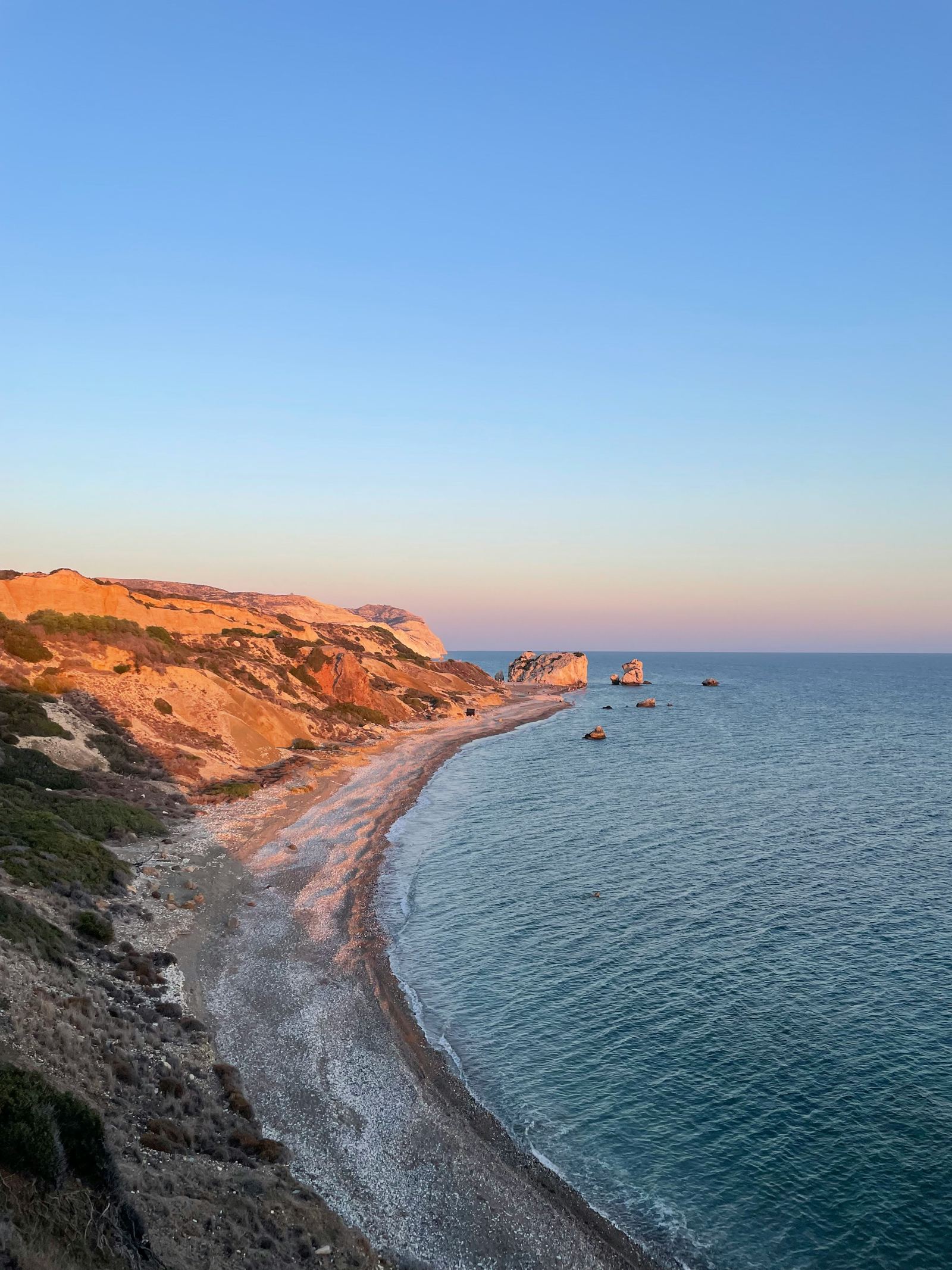 Aphrodites Felsen bei Sonnenuntergang
